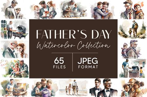 Fathers Day Watercolor Collection By Artsy Fartsy Thehungryjpeg