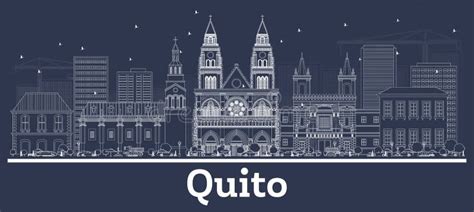 Quito Ecuador South America Icon Vector Art Flat Shadow Design Skyline