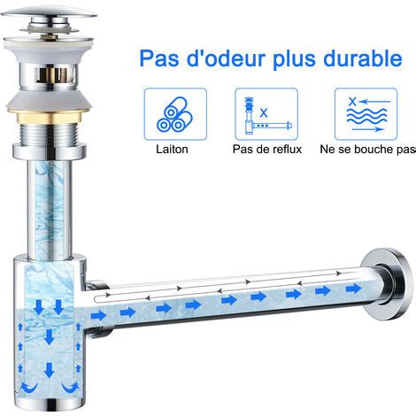 ROVOGO Siphon universel piège à bouteilles pour lavabo set lavabo