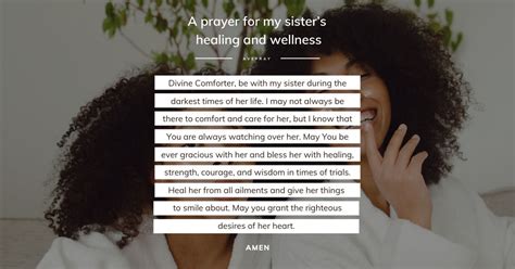 A Prayer For My Sisters Healing And Wellness Avepray