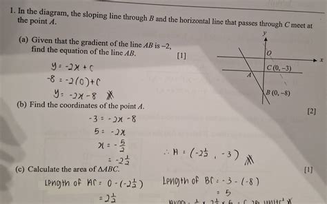 Solved In The Diagram The Sloping Line Through B And The Horizontal