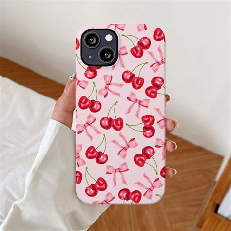 Coquette Phone Case Cherry Themed Gifts Ribbon Bow IPhone Cases