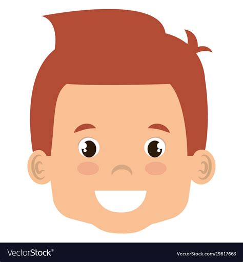 Cute and little boy head Royalty Free Vector Image