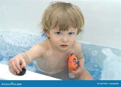 Pensive Boy In Bath Picture Image 5287483