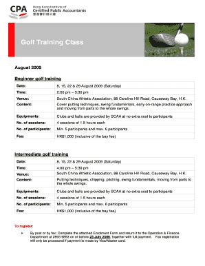 Fillable Online App Hkicpa Org Beginner Golf Training App Hkicpa