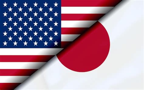 Premium Photo Flags Of The Usa And Japan Divided Diagonally