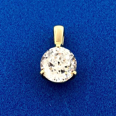 Designer 14k Yellow Gold Cubic Zirconia Cz Solitaire Bridal Charm