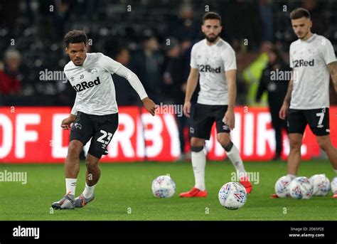 Derby Countys Duane Holmes Warming Up Before The Game Stock Photo Alamy