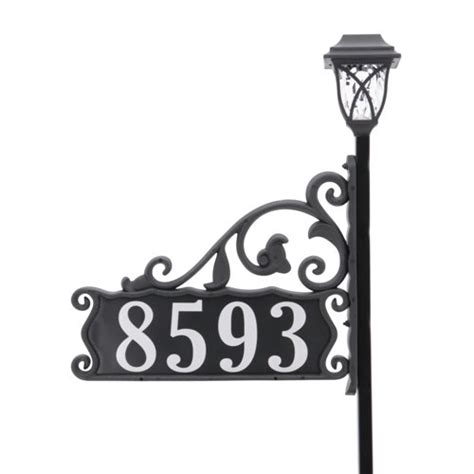 Address America Usa Handcrafted Double Sided Reflective Boardwalk Address Sign With Solar Light