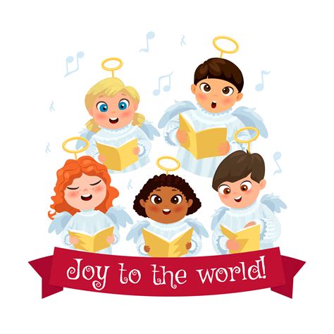 Caroling kids composition 483461 Vector Art at Vecteezy