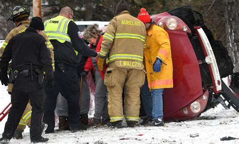 Driver Extricated From Vehicle Transported To Hospital After Rollover