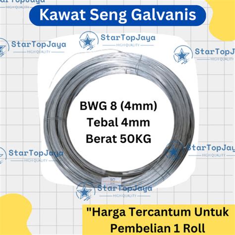 Jual Kawat Seng Bendrat Putih Galvanis Tali Ikat Bangunan 50KG Per Roll