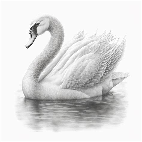 Pencil Sketch Beautiful Swan Animal Draw Ai Generated Premium Ai