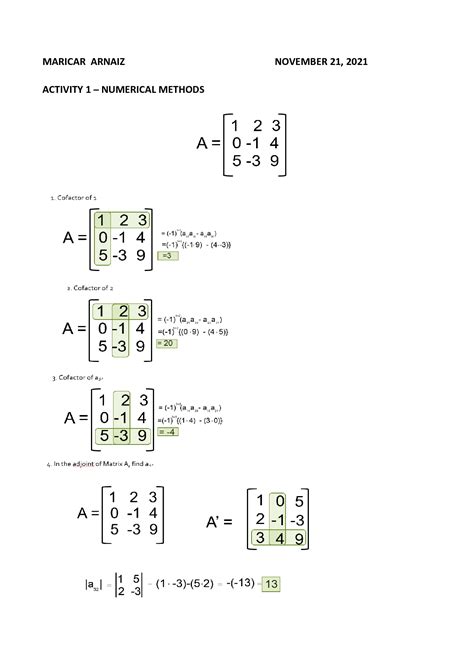 SOLUTION: Matrix and gaussian elimination - Studypool