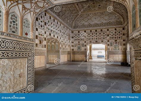 Amber Fort Jaipur Rajasthan Glass Room With Medieval Intricate Art Work