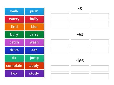 Present Simple Verb S Practice Third Person Singular Ordenar Por