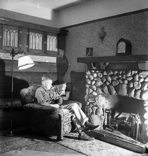 James Crookall Sitting In Front Of The Fireplace City Of Vancouver