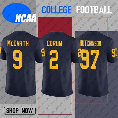 Custom Michigan Wolverines Football Jersey 9 JJ McCarthy 2 Blake Corum ...