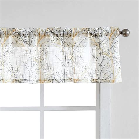 Fmfunctex Window Valance Curtains Yellowgrey Tree Branch