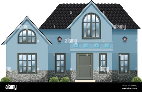 big blue house stock vector image art alamy