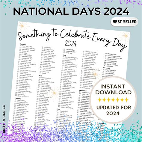 Days to celebrate 2024 national days calendar social media ideas fun