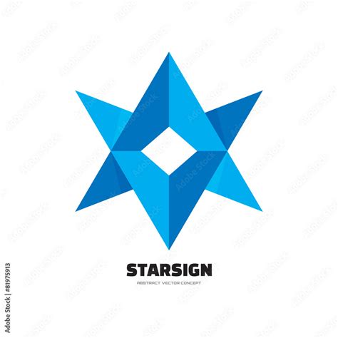 Starsign - abstract vector logo concept illustration. Six-pointed star ...