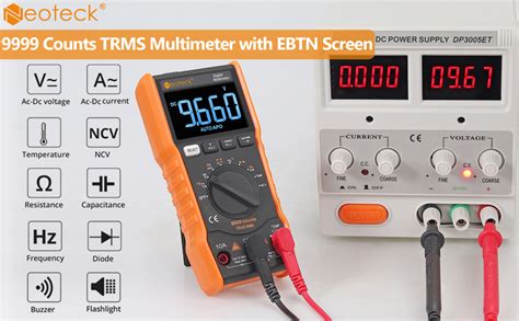 Neoteck 9999 Counts TRMS Auto Range Digital Multimeter Volt Ohm