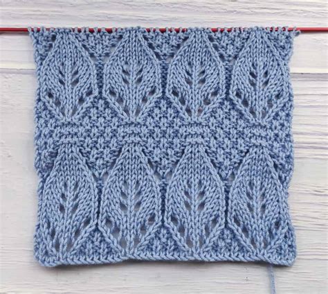 Free Knitting Patterns Leaf With Cable Stitch Knitting Pattern