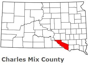 Charles Mix County on the map of South Dakota 2023. Cities, roads ...