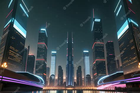 Premium AI Image | a futuristic cityscape inspired by night