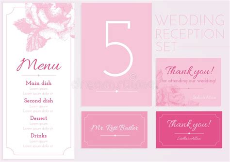 Placez Pour La Réception De Mariage Le Menu Nombre De Table