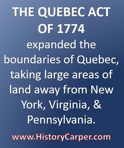 The Quebec Act of 1774 - The History Carper