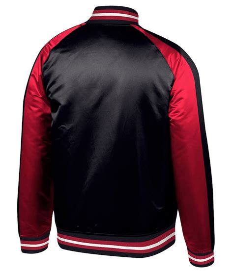 Portland Trail Blazers Hardwood Classics Black Satin Jacket - Jackets Creator