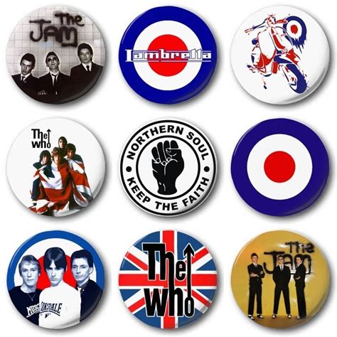 Mod Badges Various Designs 1 25mm Button Badge Jam Who Weller Scooter Ebay Mod Pin