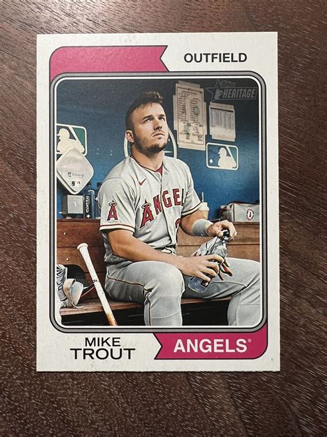 Topps Heritage Image Variation Mike Trout For Sale Online Ebay