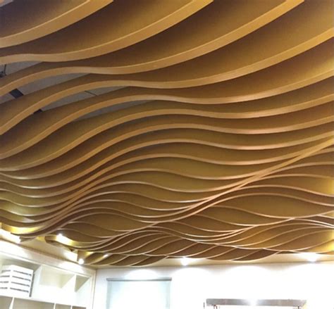 Aluminum Wavy Baffle Ceiling Design For Shopping Mall Project