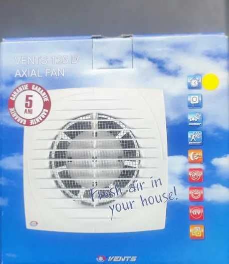 Ventilator Baie Bucatarie 125 Mm Cm 12 5 Patrat Vents Airroxy Axial