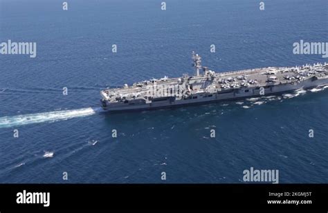 USS Abraham Lincoln Transits The Strait Of Gibraltar Stock Video