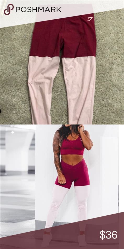 Gymshark Beet Marl Chalk Pink Two Tone Leggings Super Cute Colors