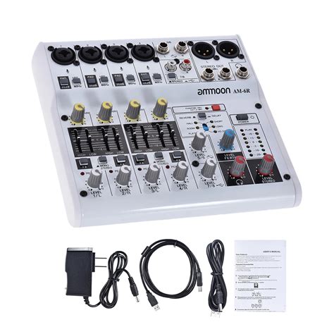 Ammoon Am R Channel Digital Audio Mixer Mixing Console Built In V