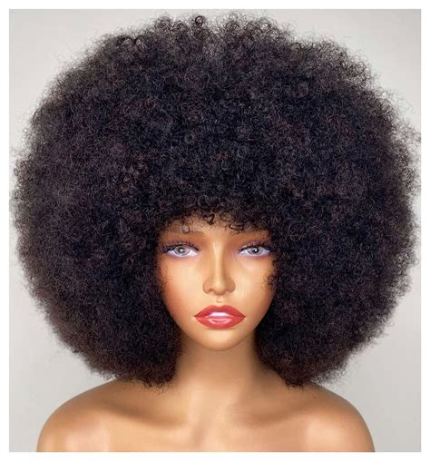 Wigs For Women Fluffy Afro Kinky Curly Human Hair Wig With