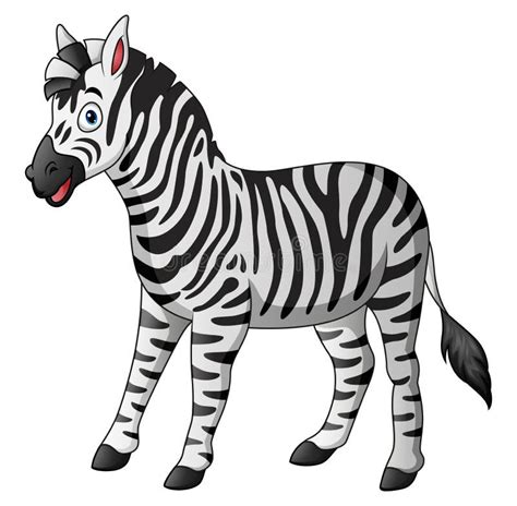 Posição Bonito Dos Desenhos Animados Da Zebra Ilustração do Vetor