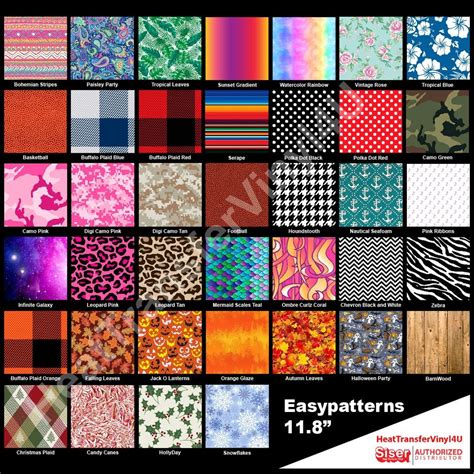 Siser EasyPatterns HTV 11 8 X 12 Sheets Combined Etsy