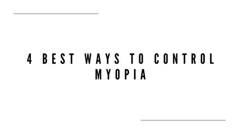 4 Best Ways To Control Myopia Low Elaine