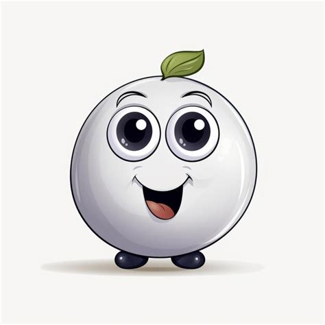 Premium Ai Image White Jamun D Cartoon Illustraton On White