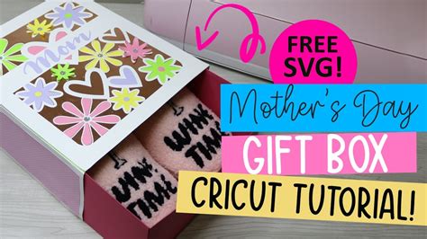 Diy Gift Box Cricut Tutorial With Free Box Template Youtube