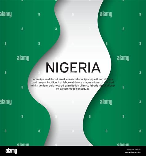 Abstract Waving Nigeria Flag Creative Background In Nigeria Flag