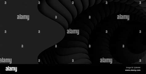 A 3d Abstraction Black Curved Shapes Descending Stairs Spirals Or