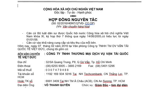 Mẫu Hợp Đồng Nguyên Tắc Thuê Xe Vận Chuyển Hướng Dẫn Và Mẫu Mẫu