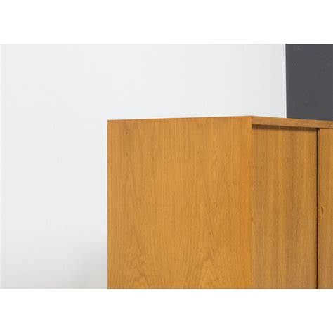 Vintage Oakwood Highboard With Sliding Door By Poul Cadovius For Cado